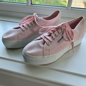 Pink Superga Platform Sneakers